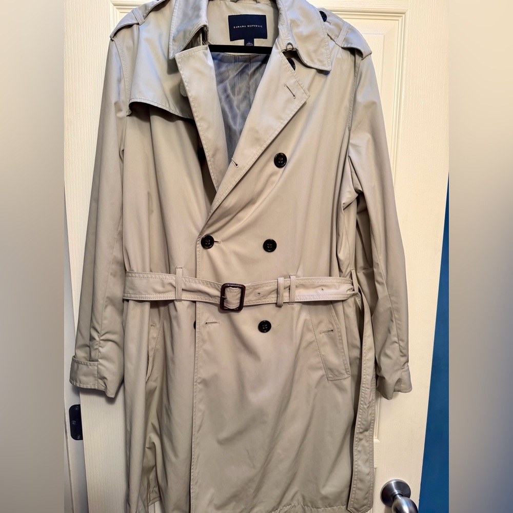 Banana Republic Light Gray Trench Coat